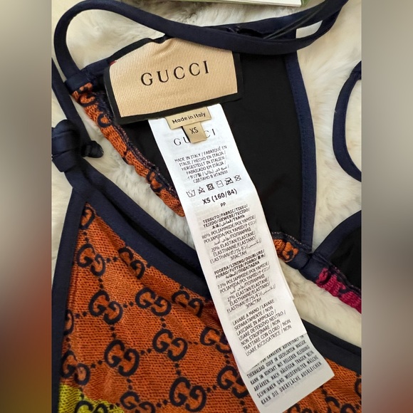 New Gucci GG Monogram multicolored Printed bikini set - Picture 9 of 10